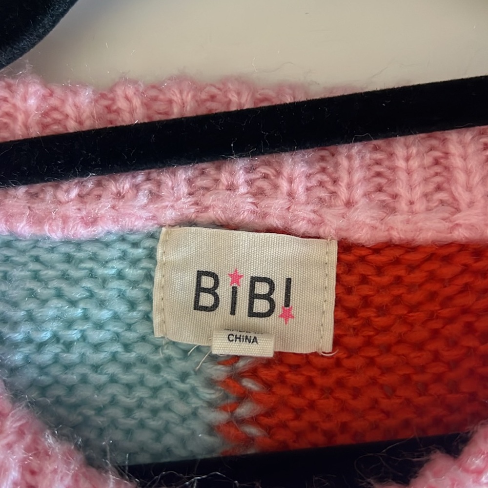 Bibi Multicolor Patchwork Crew Neck Sweater - image 2